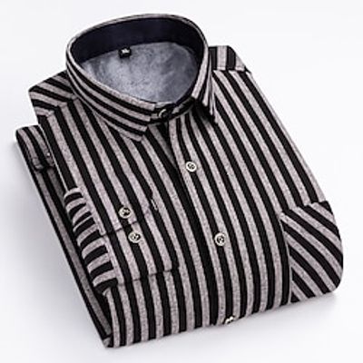 Men's Shacket Dark Red Dark Pink Red Long Sleeve Plaid  Striped  Chevron  Round Classic Collar Fall  Winter New Year Vacation Clothing Apparel Print Lightinthebox