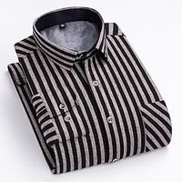 Men's Shacket Dark Red Dark Pink Red Long Sleeve Plaid  Striped  Chevron  Round Classic Collar Fall  Winter New Year Vacation Clothing Apparel Print Lightinthebox - thumbnail