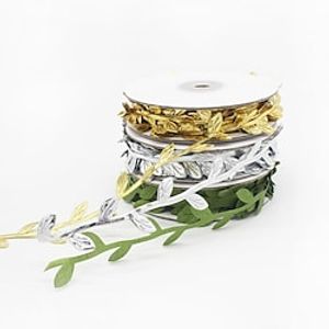 Simulation Gold And Silver Leaves, Garland Accessories Decorative Fabric Flower Rattan 10 Meters Rol miniinthebox