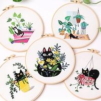 Embroidery Kits DIY Embroidery Starter Kit with Plant Flower Pattern Bamboo Embroidery Hoop Color Threads Cross Stitch Kit. miniinthebox