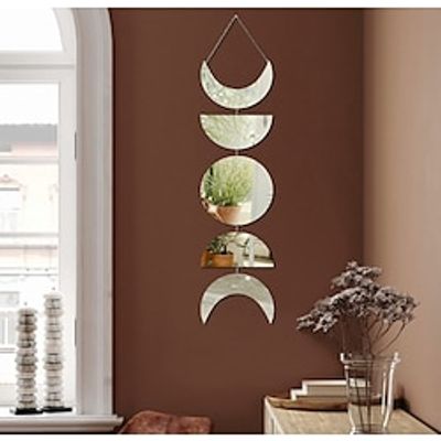 1 Set of Lunar Acrylic Mirror Wall Decoration Wall Decoration Living Room Bathroom Bedroom Decoration miniinthebox