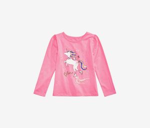 Toddler Girls Unicorn Long-Sleeve T-Shirt  Pink Carnation