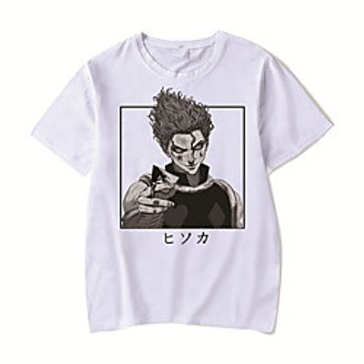 Men's Unisex Tee T shirt Hot Stamping Anime Graphic Prints Plus Size My Hero Academia Print Short Sleeve Casual Tops Cotton Basic Designer Big and Tall White Black Red miniinthebox
