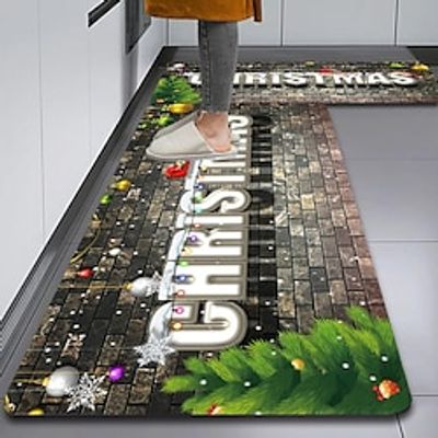 Christmas Kitchen Mat Non-Slip Oil Proof Rug Indoor Outdoor Mat Bedroom Decor Bathroom Mat Entrance Rug Door Mat Lightinthebox