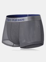 Casual Cool Ice Silk Breathable Mesh Sexy Boxer Briefs for Men