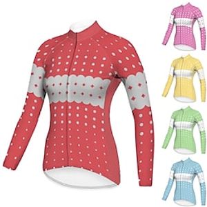 21Grams Women's Cycling Jersey Long Sleeve Bike Jersey Top with 3 Rear Pockets Mountain Bike MTB Road Bike Cycling Breathable Quick Dry Moisture Wicking Reflective Strips Viva Magenta Yellow Rosy Pink Lightinthebox