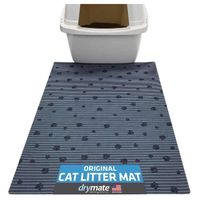 Drymate Cat Litter Mat Paw Stripe Grey Black 20X28 Inches