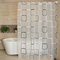 Bathroom Shower Curtain 3D Checkered Waterproof Mildew proof PEVA Bath Curtain Shower Curtains Environmental Toilet Door Curtain with Curtain Hooks Lightinthebox - thumbnail