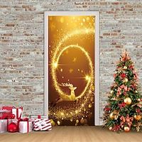 Christmas 3D Stickers Waterproof Door Stickers Xmas Door Mural Peel Self Adhesive Wallpaper PVC Sticker Removable Wall Decal for Home Office Decoration miniinthebox - thumbnail