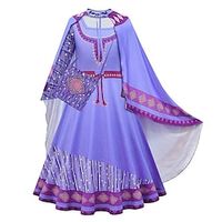 Fairytale Princess Sofia Dress Cloak Bag Girls' Movie Cosplay Pattern Dress Light Purple Purple Purple (With Accessories) Dress Bag Cloak Children's Day Masquerade Polyester miniinthebox - thumbnail