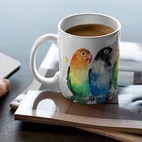 11oz Ceramic Coffee Mug, Bird Coffee Mug, Birthday Gifts, Holiday Gifts, New Year Gifts, Valentine's Day Gifts Lightinthebox - thumbnail