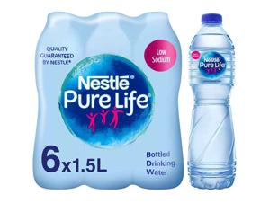 Pure Life, Low Sodium, Bottled Drinking Water 1.5Liters Pack of 6