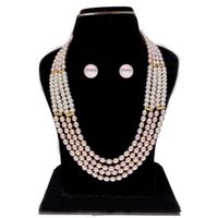 Sri Jagdamba Pearls Kavya 4 Lines Pearl Necklace Set - JPAU-21-293 - thumbnail