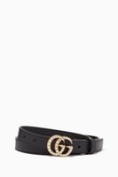 GG Pearl Embellished Leather Belt GG Pearl Embellished Leather Belt