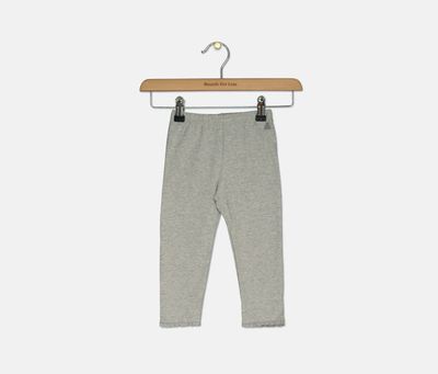 Baby Girls Lace-Trim Leggings  Light Grey
