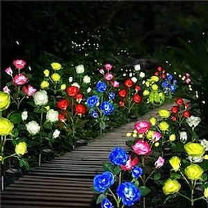 2/4pcs Solar Rose Flower Light Outdoor Garden Home Decorative Pathway Lights Lawn Lamp Waterproof Landscape Rose Light miniinthebox