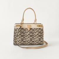 Charlotte Reid Animal Textured Tote Bag with Detachable Strap and Zip Closure