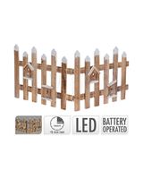 Koopman Xmas Fence With LED 98 x 40 cm Brown