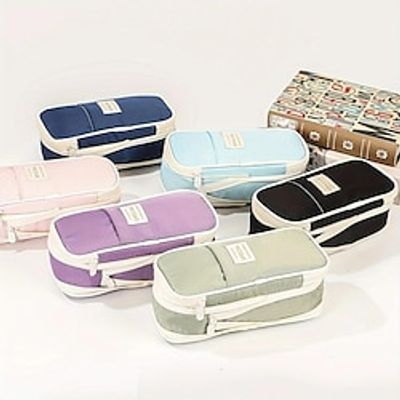 1pc Expandable Pencil Case With Compartments, Large Capacity Pencil Cases Pencil Bag Pouch, Portable Pencil Case Large School Stationery Organizer, Makeup Cosmetic Bag Desk Storage Organization Lightinthebox