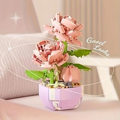 DIY Floral Building Block Ornaments, Succulent Potted Plants Series Building Block, Assembling Toys, Desktop Decoration, Simulative Flowers, Christmas Thanksgiving Day New Year Gifts Easter Gift Lightinthebox