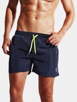 Men Quick Dry Tennis Shorts Elastic Waist Drawstring Beach Boxer Shorts Summer Casual Athletic Short