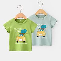 [12m-7y]boys cartoon print short sleeve t-shirt Lightinthebox - thumbnail