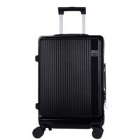 PARA JOHN Front Open Cover 20 inch Large Capacity Trolley Suitcase, Password Case, Universal Wheel Suitcase(Black