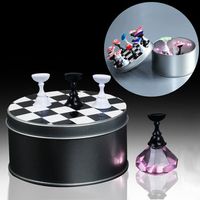 12Pcs/Kit Chess Crystal Board Nail Art Tips Display Holder Magnetic Stand Manicure Salon
