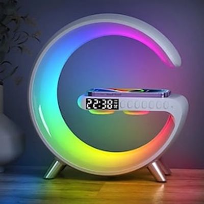 Multifunctional Bluetooth Speaker Colorful Atmosphere Light Wireless Charging and Clock All-in-one Machine Lightinthebox Multifunctional Bluetooth Speaker Colorful Atmosphere Light Wireless Charging and Clock All-in-one Machine Lightinthebox