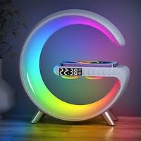 Multifunctional Bluetooth Speaker Colorful Atmosphere Light Wireless Charging and Clock All-in-one Machine Lightinthebox - thumbnail