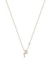 Harfi Meem Necklace Medium Solid Gold Plus 1 Solitaire - thumbnail