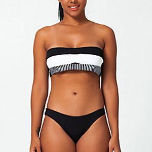 Women's Bikini Swimsuit Lace up Print Color Block Geometric Black Blushing Pink Wine Green Brown Swimwear Bandeau Bathing Suits Lightinthebox