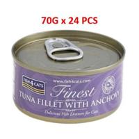 Fish4Cats Tuna Fillet with Anchovy Wet Food For Cat - 24 X 70g