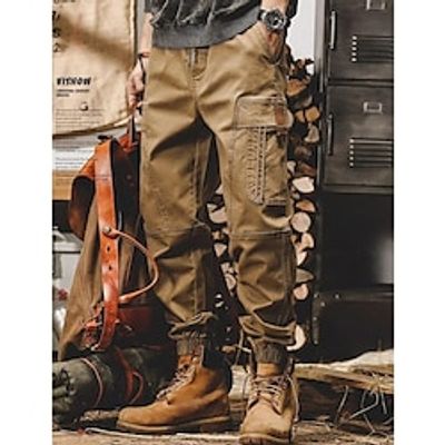 Men's Cargo Pants Cargo Trousers Techwear Pocket Drawstring Elastic Waist Plain Comfort Breathable Outdoor Daily Going out Cotton Blend Fashion Casual Black Khaki Lightinthebox Men's Cargo Pants Cargo Trousers Techwear Pocket Drawstring Elastic Waist Plain Comfort Breathable Outdoor Daily Going out Cotton Blend Fashion Casual Black Khaki Lightinthebox