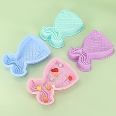 1Pc Mermaid Cake Pan Food Grade Silicone Baking Cake Mold, Fish Tail Shaped Baking Pan, Oven Accessories, Baking Tools, Kitchen Gadgets, Kitchen Accessories Lightinthebox