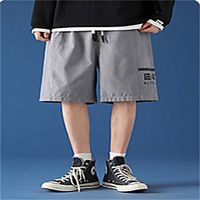 Men's Cargo Shorts Shorts Tactical Cargo Pants Letter Knee Length Print Black Army Green Dark Gray miniinthebox - thumbnail