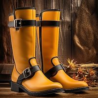 Men's Boots Biker boots Motorcycle Boots Retro Walking Casual Daily Leather Comfortable Booties  Ankle Boots Loafer Black Grey Black  Yellow Spring Fall Lightinthebox - thumbnail