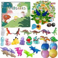 Advent Calendar Blind Box Dinosaur 24 Countdown Hand Tear Blind Box Soft Adhesive Assembly Ring Balloon Dinosaur Festival Party Gift Lightinthebox - thumbnail