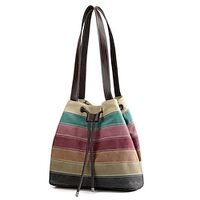 Women's Shoulder Bag Canvas Tote Bag Canvas Daily Large Capacity Foldable Patchwork Red Gray miniinthebox