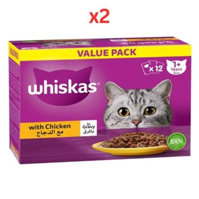 Whiskas Chicken In Gravy Wet Cat Food Value Pack 12X80G (Pack of 2) Whiskas Chicken In Gravy Wet Cat Food Value Pack 12X80G (Pack of 2)