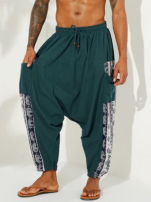 Men Ethnic Style Travel Casual Loose Fit Harem Pants Men Ethnic Style Travel Casual Loose Fit Harem Pants