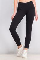 Womens Pull On Brand Logo Leggings  Black - thumbnail