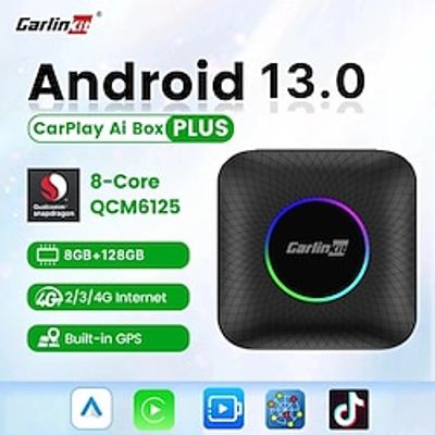 CarlinKit CarPlay Ai TV Box Wireless Apple CarplayAndroid Auto Android 13.0 QCM6125 8128G Streaming Box for Tiktok 4GLTE Lightinthebox