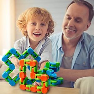 2 pcs Toys Colorful Puzzle Sensory Tracks Snap and Click Fidget Toys Kids Fidget Toys Stress Relief Rotate And Shape 24bit Wacky miniinthebox