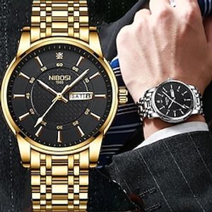 NIBOSI Fashion Business Quartz Watch Men's Waterproof Retro Clock Male Watch Calm Atmosphere Stainless Steel Wrist Watch miniinthebox