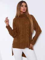 YOINS Turtleneck Cable Knit Long Sleeves Sweater - thumbnail