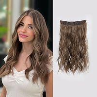 Straight kinky Straight Synthetic Hair 22 inch Hair Extension Clip In / On Fishing Line Hair 1 Pack Smooth All miniinthebox
