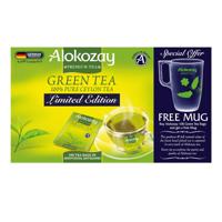 Alokozay Green Tea - 100 Enveloped Tea Bags + Mug - Limited Edition