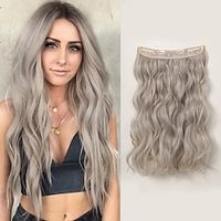 Straight kinky Straight Synthetic Hair 22 inch Hair Extension Clip In / On Fishing Line Hair 1 Pack Smooth All miniinthebox