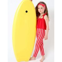 Lovely Girls Striped Ruffle Backless Breathable One Piece Swimsuit For Girls